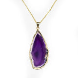 Colorful Agate Necklace Natural Electroplating Jewelry