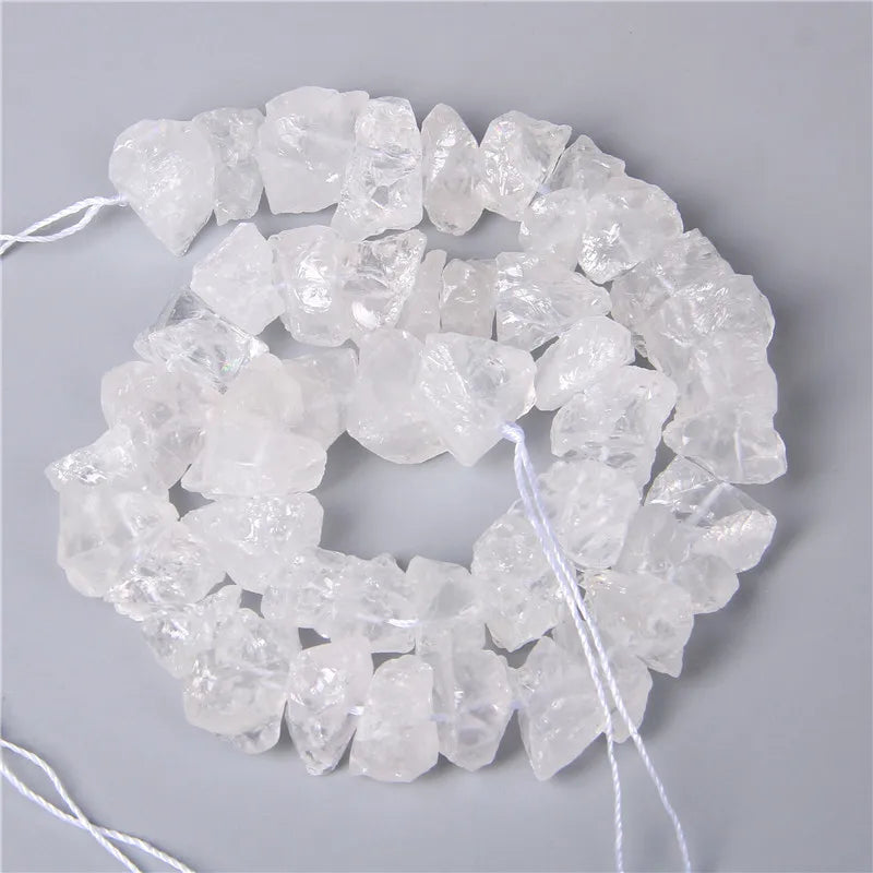 10-13mm Clear Quartz Beads Loose Freeform Gravel Bead