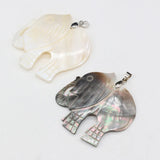 Natural Elephant Shape Mother of Pearl Shell Pendant for DIY Jewelry Making
