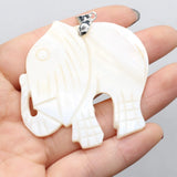 Natural Elephant Shape Mother of Pearl Shell Pendant for DIY Jewelry Making