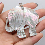 Natural Elephant Shape Mother of Pearl Shell Pendant for DIY Jewelry Making