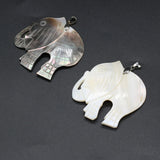 Natural Elephant Shape Mother of Pearl Shell Pendant for DIY Jewelry Making