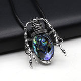 Elliptical Stone Shell Beetle Pendant Inlaid With Agate And Shell