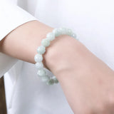 Natural Emerald 10MM Orchid Beads Elastic Bracelet Jade Round Necklace