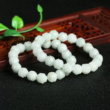 Natural Emerald 10MM Orchid Beads Elastic Bracelet Jade Round Necklace