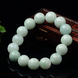 Natural Emerald 10mm Luck Beads Elastic Bracelet Jewelry Accessories