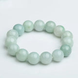 Natural Emerald 10mm Luck Beads Elastic Bracelet Jewelry Accessories