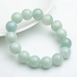 Natural Emerald 10mm Luck Beads Elastic Bracelet Jewelry Accessories