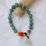 Natural Emerald Agate Chalcedony Bracelet Gourd Pendant High Jewelry