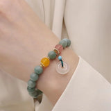 Natural Emerald Agate Chalcedony Bracelet Gourd Pendant High Jewelry