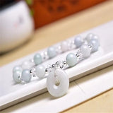 Emerald Bracelet Drop Luck Amulet Jade Stone Bracelet Gift