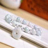 Emerald Bracelet Drop Luck Amulet Jade Stone Bracelet Gift