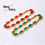Emerald Chalcedony 24K Plated Bracelet Charms Jade Jewelry Women