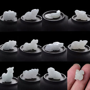 Natural Emerald Chinese Zodiac Pendant DIY Necklace Jewellery