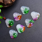 Natural Emerald Maitreya Buddha Pendant Necklace Charm