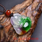 Natural Emerald Maitreya Buddha Pendant Necklace Charm