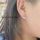 Emerald Earrings 925 Silver Fine Jewelry Women Lady Party Wedding