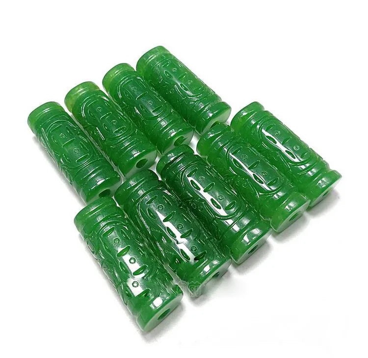 Emerald Green Jade Dragon Pendant Necklace Lucky Amulet