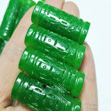 Emerald Green Jade Dragon Pendant Necklace Lucky Amulet
