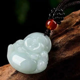 Natural Emerald Guanyin Buddha Pendant Necklace Charm Jewellery