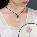 Emerald Guanyin Buddha Pendant Necklace Luck Amulet Sweater Chain