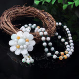 Emerald Hand Carved Sunflower Jade Pendant Boutique Jewelry