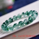 Emerald Jade 8-10mm Beads Bracelet Elastic Bangle Woman Luck Amulet Gift