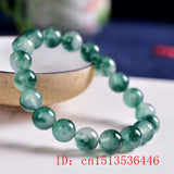 Emerald Jade 8-10mm Beads Bracelet Elastic Bangle Woman Luck Amulet Gift