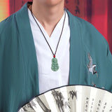 Natural Emerald Jade Guanyin Pendant Carved Amulet Women Man Jade Jewelry
