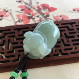Emerald Jade Pig Pendant Necklace Hand-Carved Luck Amulet