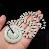 Emerald Mother and Child Safety Buckle Pendant Necklace