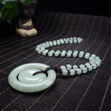 Emerald Mother and Child Safety Buckle Pendant Necklace
