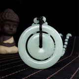 Emerald Mother and Child Safety Buckle Pendant Necklace