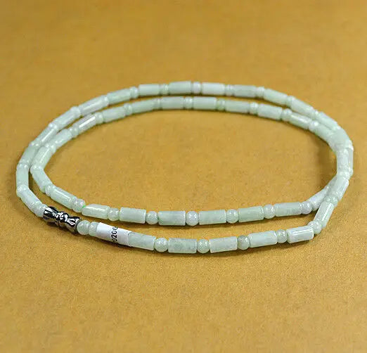 Natural Emerald Necklace Light Green Amulet Bead Jadeite Bride Jewelry