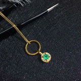 Emerald Pendant Necklace 925 Sterling Silver Women's Wedding Jewelry
