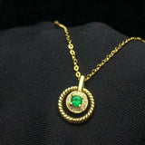 Emerald Pendant Necklace 925 Sterling Silver Women's Wedding Jewelry