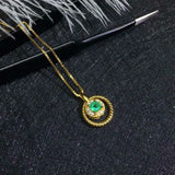 Emerald Pendant Necklace 925 Sterling Silver Women's Wedding Jewelry