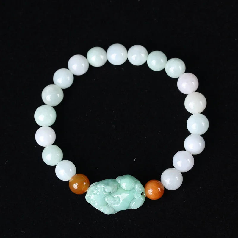 Emerald Pixiu Beads Bracelet Adjustable Bangle Charm Jewelry