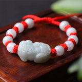 Emerald Pixiu Beads Bracelet Adjustable Bangle Luck Amulet