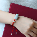 Emerald Pixiu Beads Bracelet Adjustable Bangle Luck Amulet