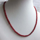 Small Emerald Ruby Sapphire Beads Necklace Natural Jade Stone
