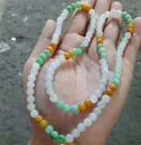Natural Emerald Tri 108 beads Bracelet Adjustable Bangle Charm Jewellery