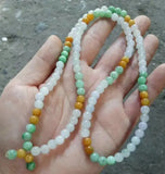 Natural Emerald Tri 108 beads Bracelet Adjustable Bangle Charm Jewellery