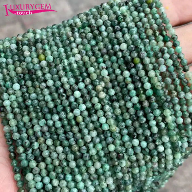Natural Emeralds Stone 2/3/4mm Round Beads DIY Accessory