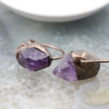 Vintage Quartz Pendant, Amethyst Healing Crystal Necklace