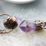 Vintage Quartz Pendant, Amethyst Healing Crystal Necklace