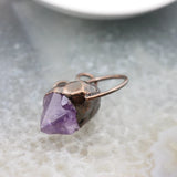 Vintage Quartz Pendant, Amethyst Healing Crystal Necklace