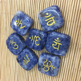 7 Chakra Engraved Round Stones Pendant - Reiki Stones Choker