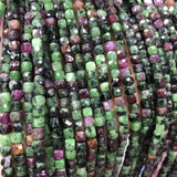 Epidote Zoisite Stone Beads 4x4mm Square Cube Loose Beads 15''