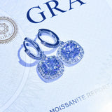 Natural Diamond Drop Earrings S925 Sterling Silver Fine Jewelry Women Wedding